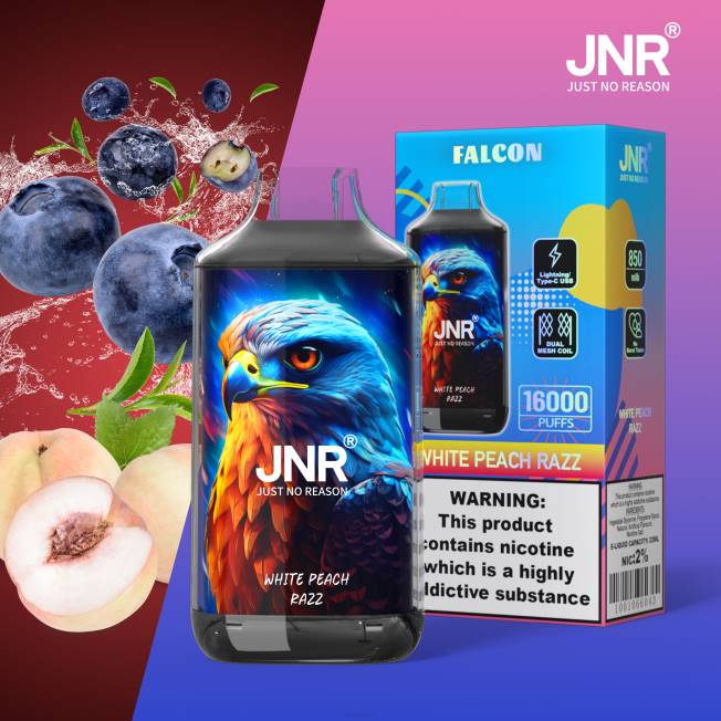 JNR vape review - halcón jnr razz de durazno blanco sin frutas R008T232