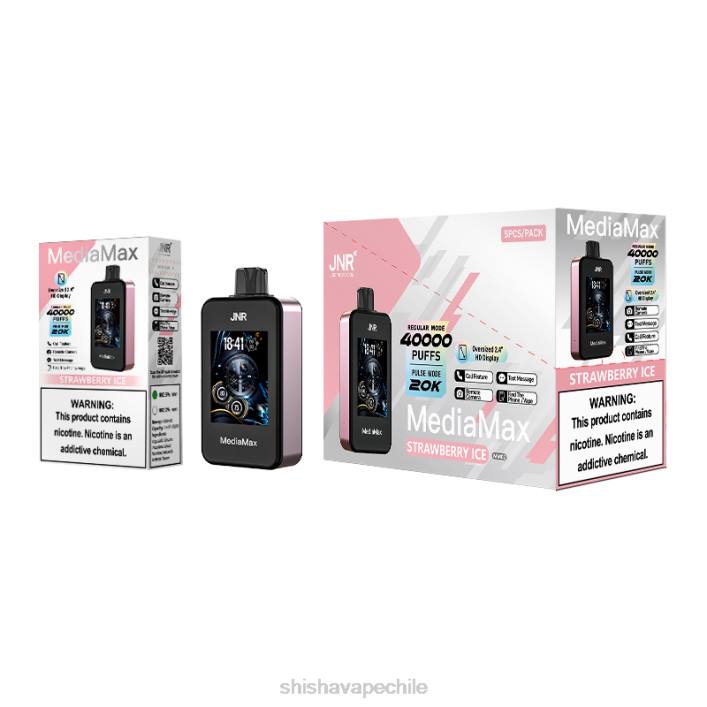 JNR MediaMax bocanada de 40k - JNR vape flavours hielo de fresa 2R8Z17