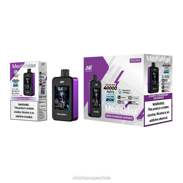 JNR MediaMax bocanada de 40k - JNR vapes factory cereza fresa frambuesa 2R8Z14