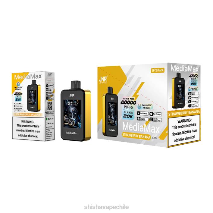 JNR MediaMax bocanada de 40k - JNR vapes website plátano fresa 2R8Z16