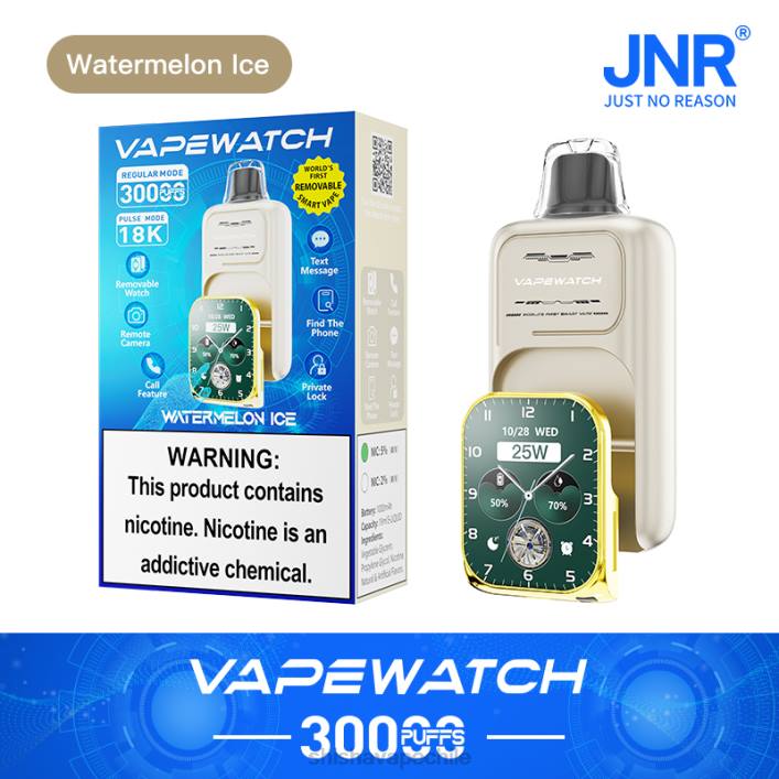 JNR reloj vapeador - JNR vape nicotine content hielo de sandia 2R8Z9