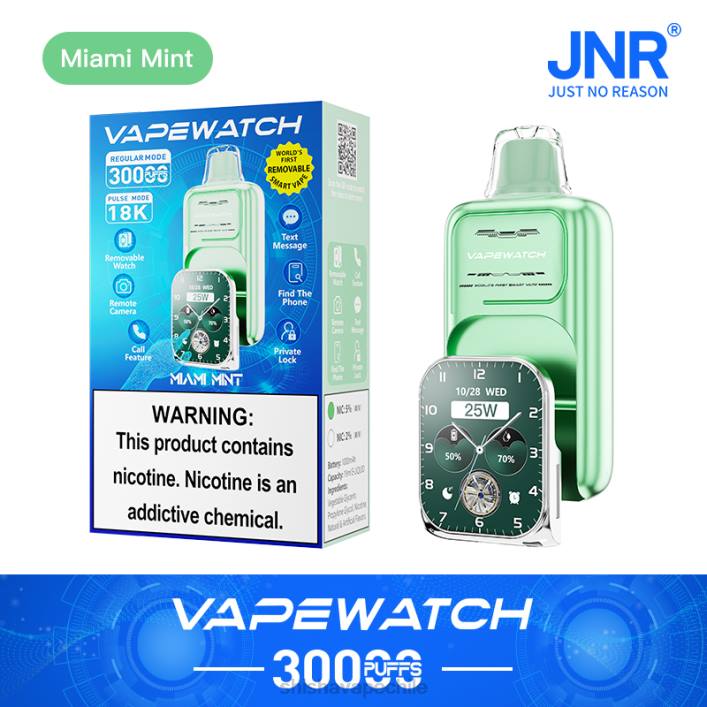 JNR reloj vapeador - JNR vape pods menta de miami 2R8Z8